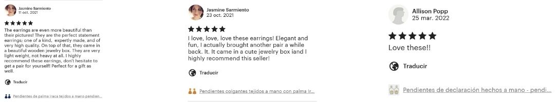 Colombian native craft - testimonials earrings