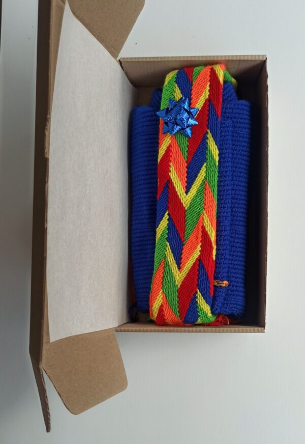 Mochila wayuu azul. Handmade Colombian Large Wayuu bag. - Image 8