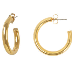18k Hoop Earrings,Radiant Elegance: gold dainty hoops- Timeless Glamour, Everyday Luxury, and Effortless Style in One Stunning Pair! | 5 mm Thick Gold Plated Hoops