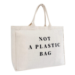 Sustainable Large Tote Bag Made with Recycled Cotton and Polyester