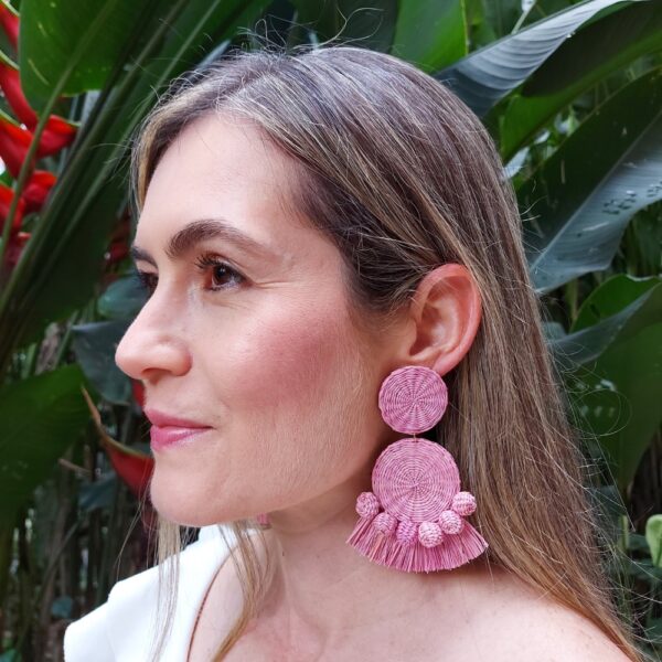 Handmade iraca earrings - Queen - Image 8