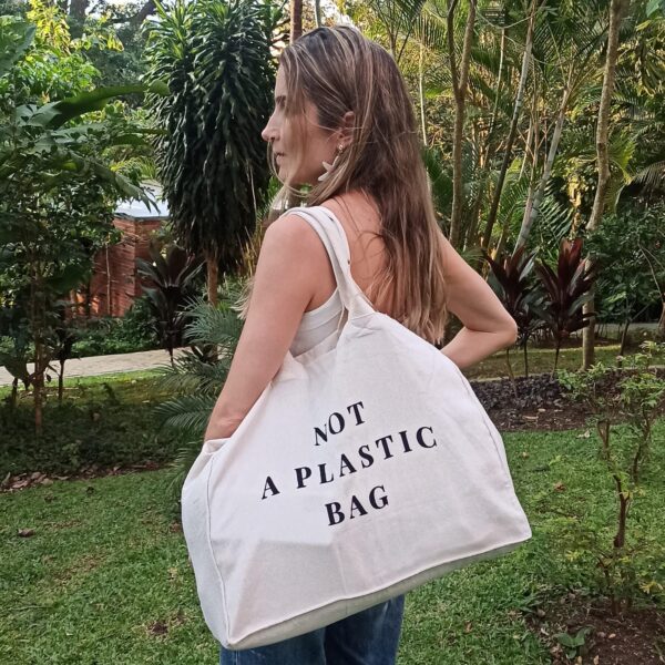 Sustainable Large Tote Bag Made with Recycled Cotton and Polyester - Image 5