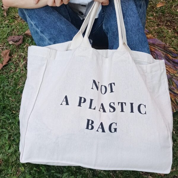 Sustainable Large Tote Bag Made with Recycled Cotton and Polyester - Image 6