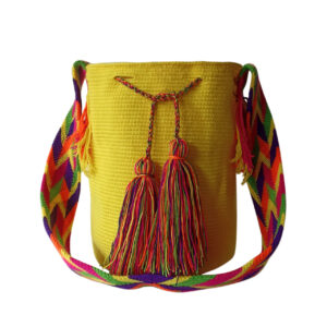 Yellow wayuu bag crochet
