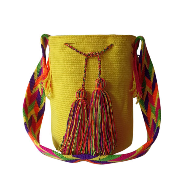 Yellow wayuu bag crochet