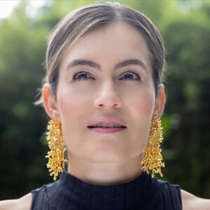 Handmade beaded earrings - Goldy