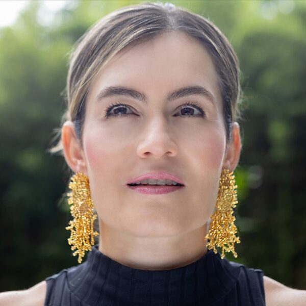 Handmade beaded earrings - Goldy