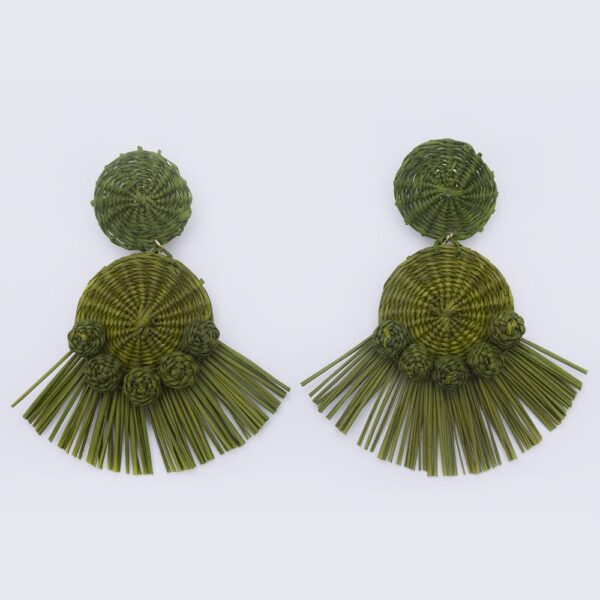 Handmade iraca earrings - Queen - Image 3