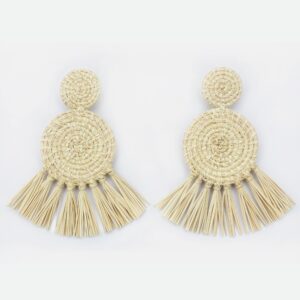 Handmade iraca raffia earrings - Infinity