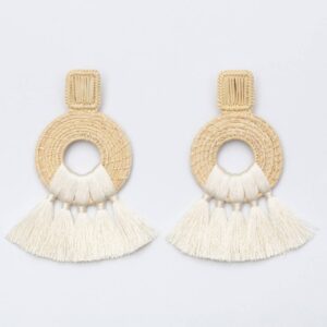 Handmade tassels earrings - Amazona natural